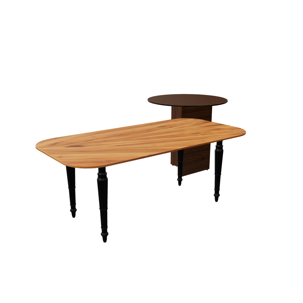 Celias Rustic Luxury Dual Veneer Nesting Center Table Set