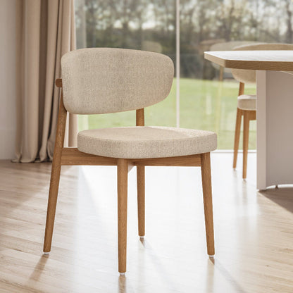 Celias Rustic Upholstered Ash Wood Dining Chair