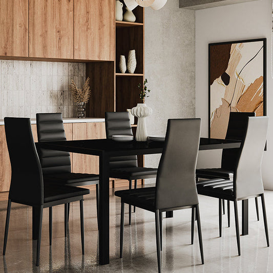 Celias Rustic Grey Glass Dining Table