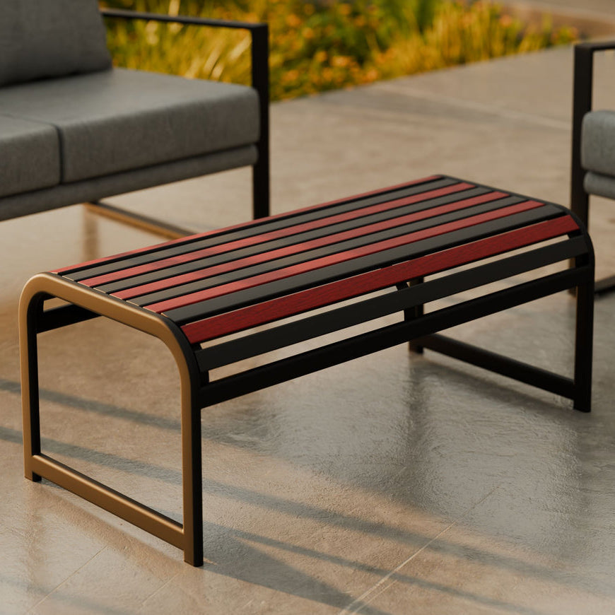 Celias Rustic Outdoor Slatted Patio Center Table