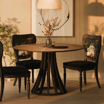Celias Rustic Ebony Round Dining Table