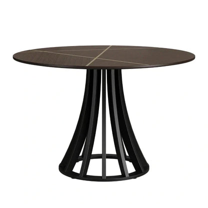 Celias Rustic Ebony Round Dining Table