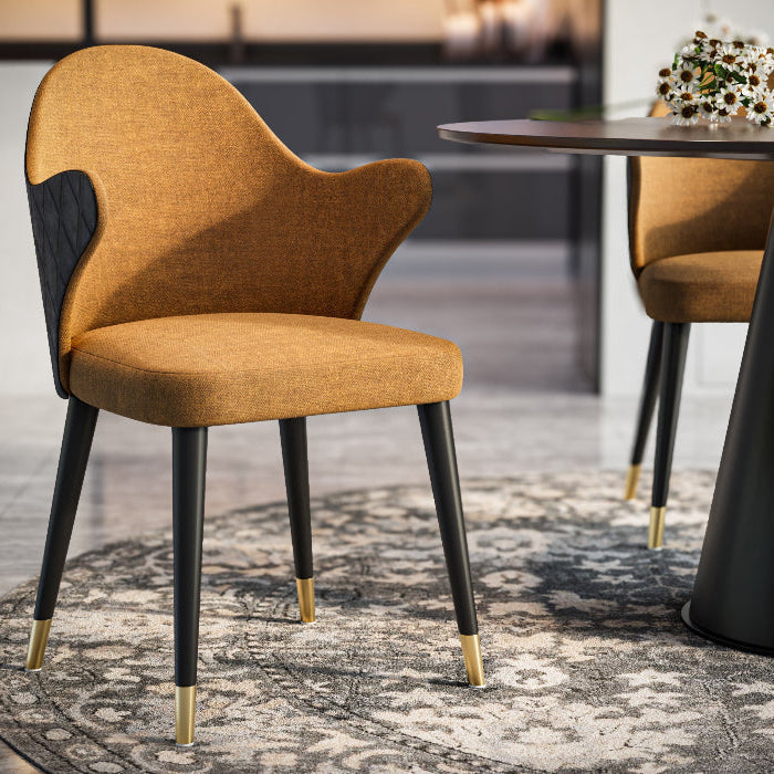 Celias Rustic Curved Upholstered Dining Chair