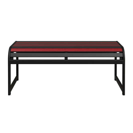 Celias Rustic Outdoor Slatted Patio Center Table