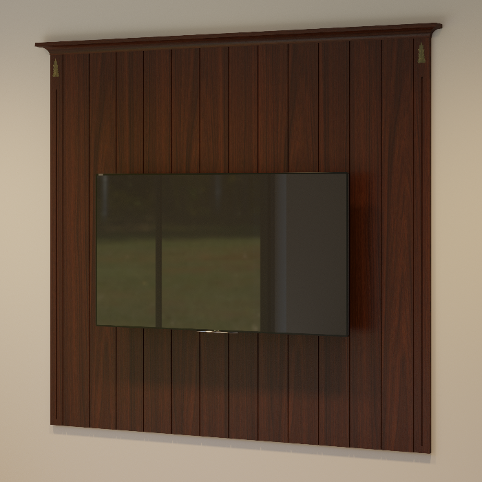Celias Rustic Antico Wooden Media Wall Panel Unit