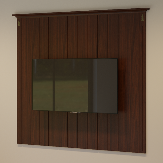 Celias Rustic Antico Wooden Media Wall Panel Unit
