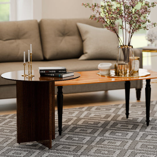 Celias Rustic Luxury Dual Veneer Nesting Center Table Set