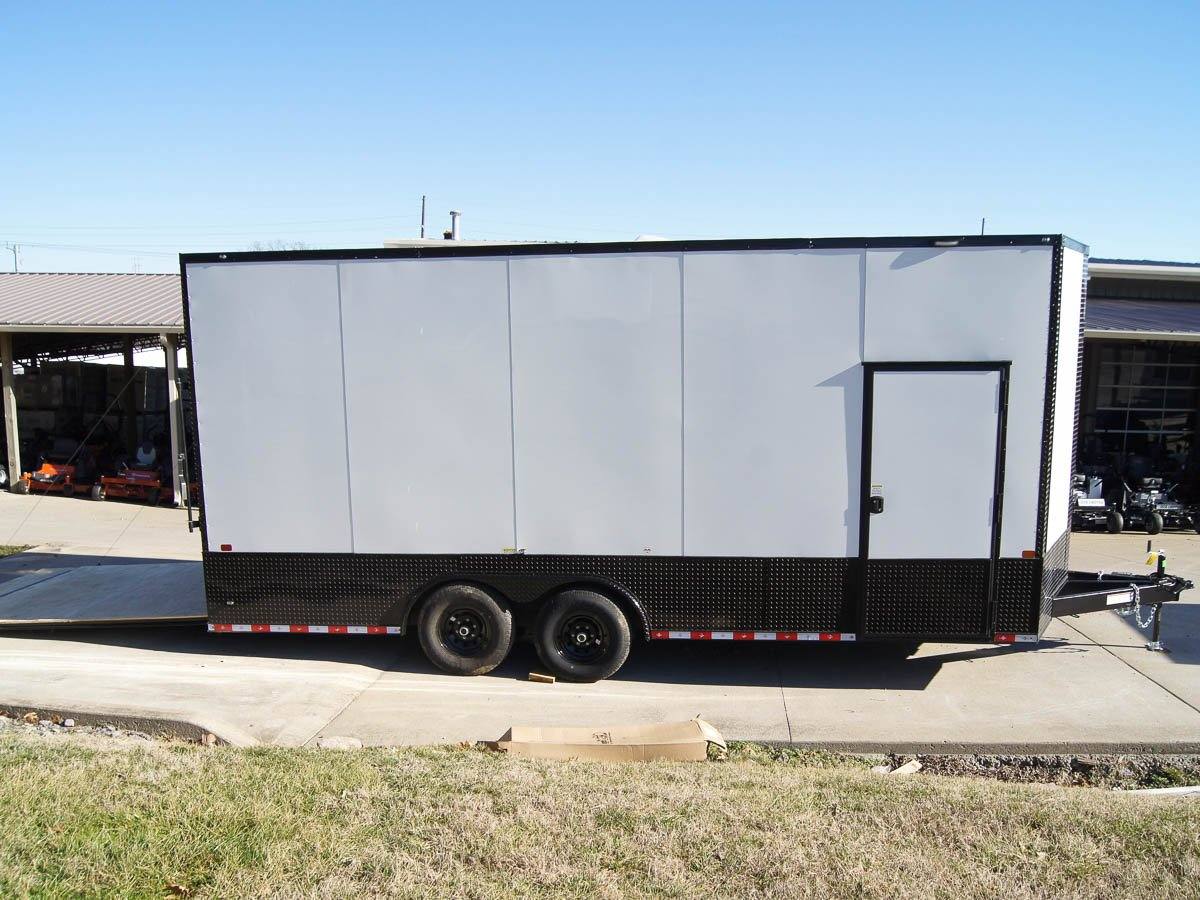 8.5×20 White V-Nose Enclosed Trailer with Blackout Pkg (2) 5,200lb Axles - Image 8