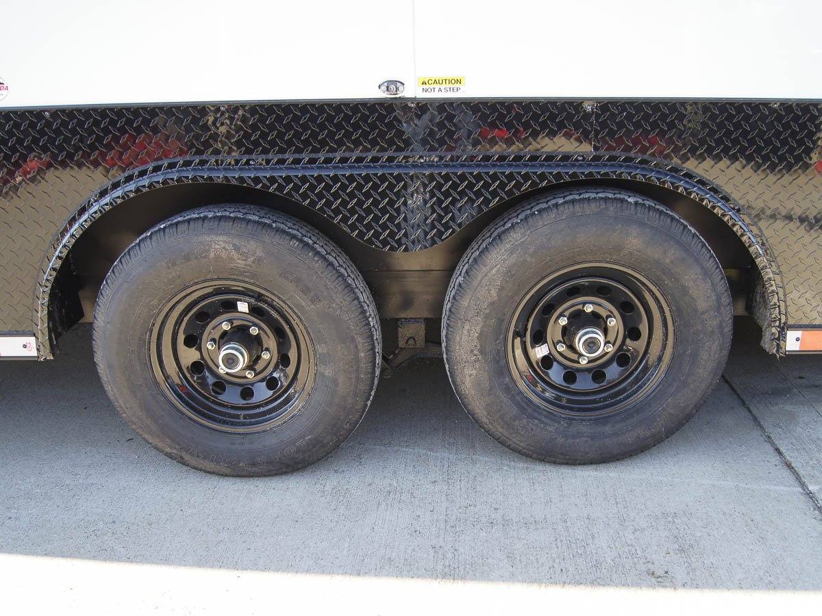 8.5×20 White V-Nose Enclosed Trailer with Blackout Pkg (2) 5,200lb Axles - Image 16