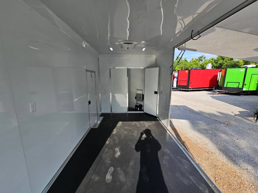 Custom Enclosed Trailer 8.5′ X 18′ Black W Silver Trim Display Show Event - Image 18