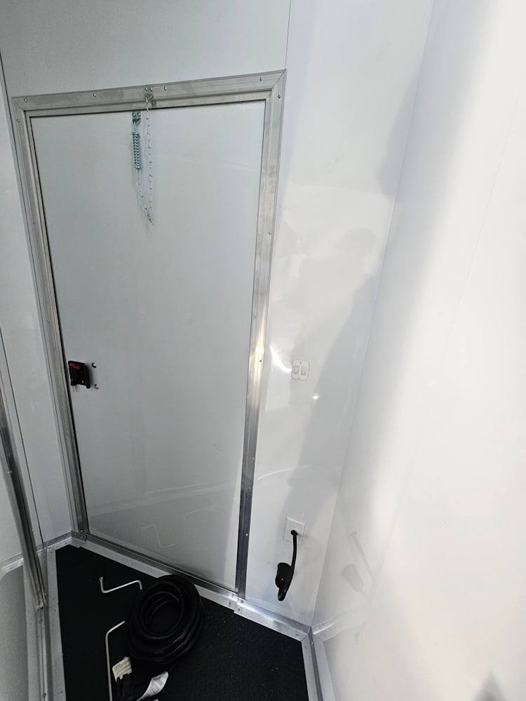 Custom Enclosed Trailer 8.5′ X 18′ Black W Silver Trim Display Show Event - Image 23