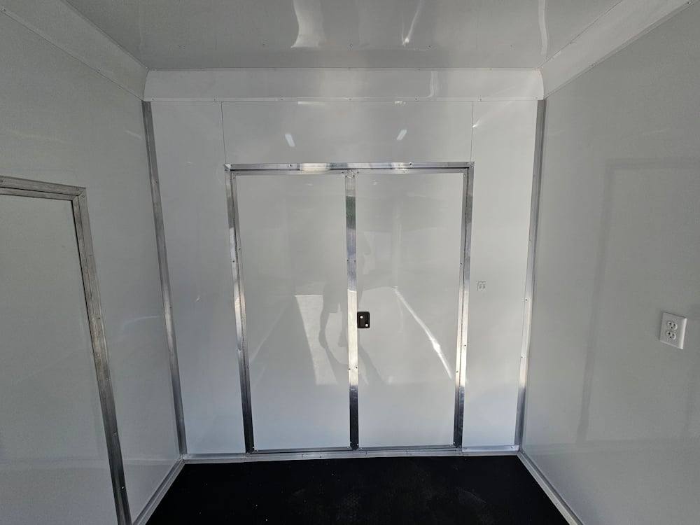 Custom Enclosed Trailer 8.5′ X 18′ Black W Silver Trim Display Show Event - Image 24