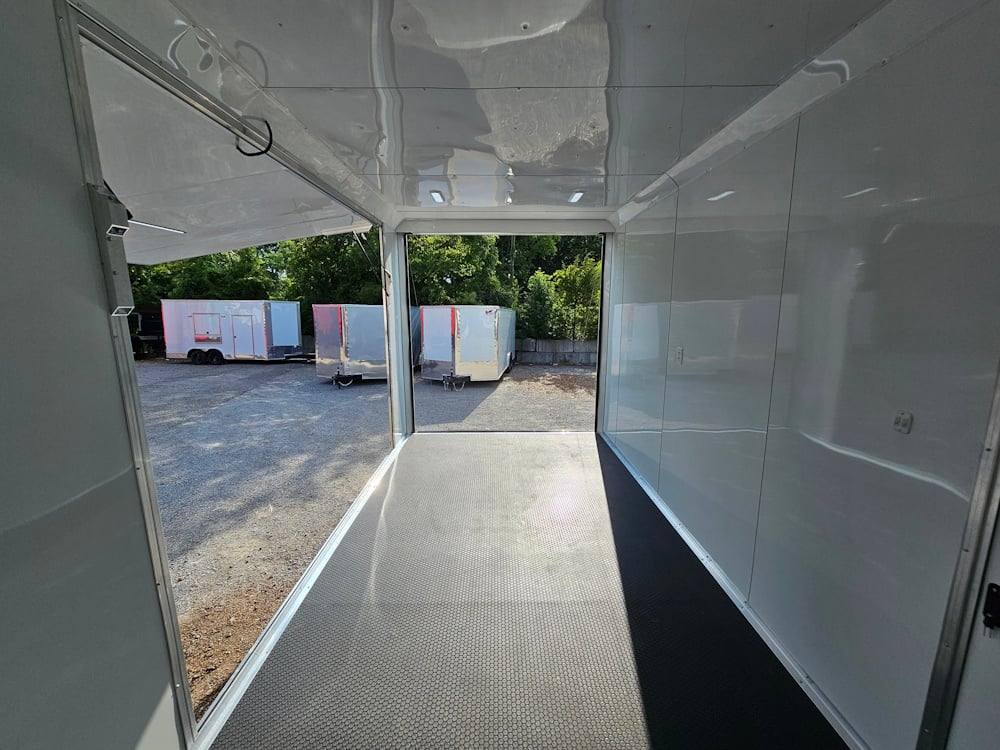 Custom Enclosed Trailer 8.5′ X 18′ Black W Silver Trim Display Show Event - Image 25