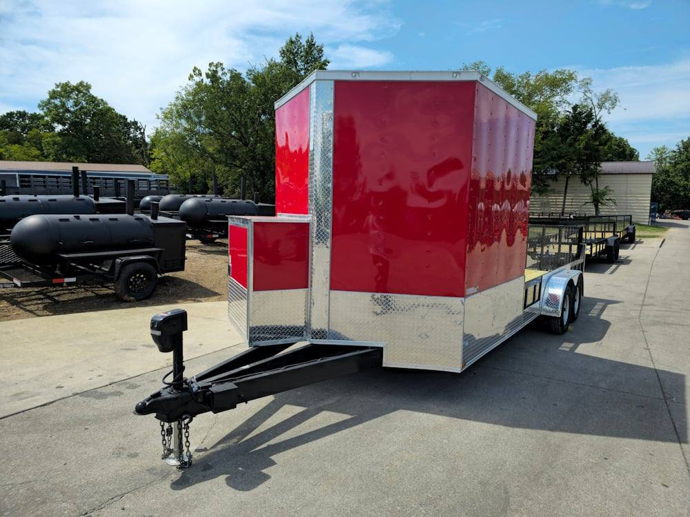 Enclosed Trailer 7′ X 20′ Red Hybrid Trailer Landscaping Equipment etc.. - Image 3