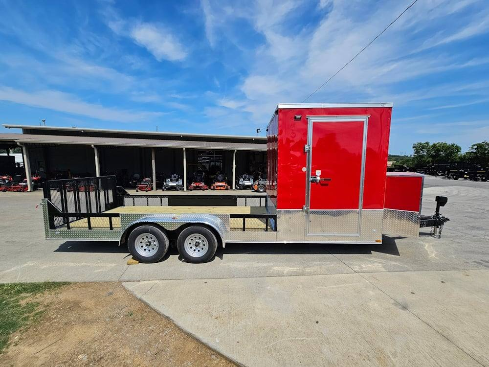 Enclosed Trailer 7′ X 20′ Red Hybrid Trailer Landscaping Equipment etc.. - Image 16