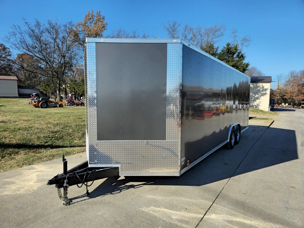 Enclosed Trailer 8.5′ X 24′ Tandem Axle Charcoal Grey 7′ Interior Motorcycle Car Hauler - Image 3