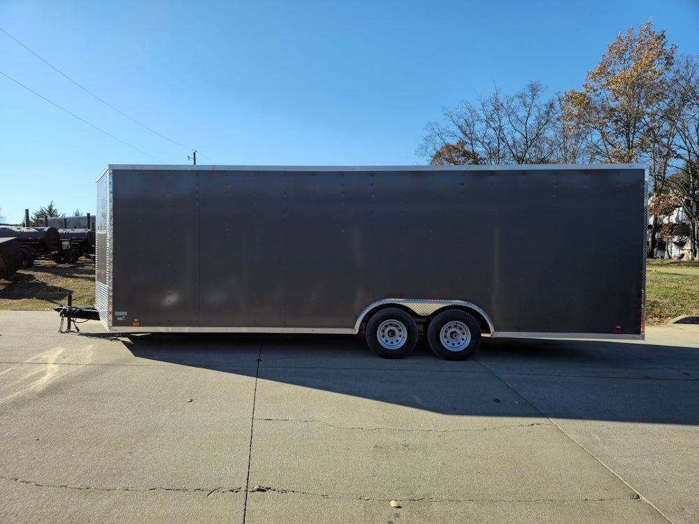 Enclosed Trailer 8.5′ X 24′ Tandem Axle Charcoal Grey 7′ Interior Motorcycle Car Hauler - Image 4