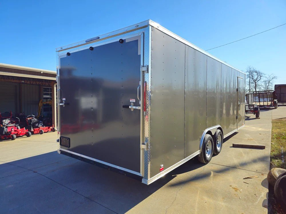 Enclosed Trailer 8.5′ X 24′ Tandem Axle Charcoal Grey 7′ Interior Motorcycle Car Hauler - Image 8