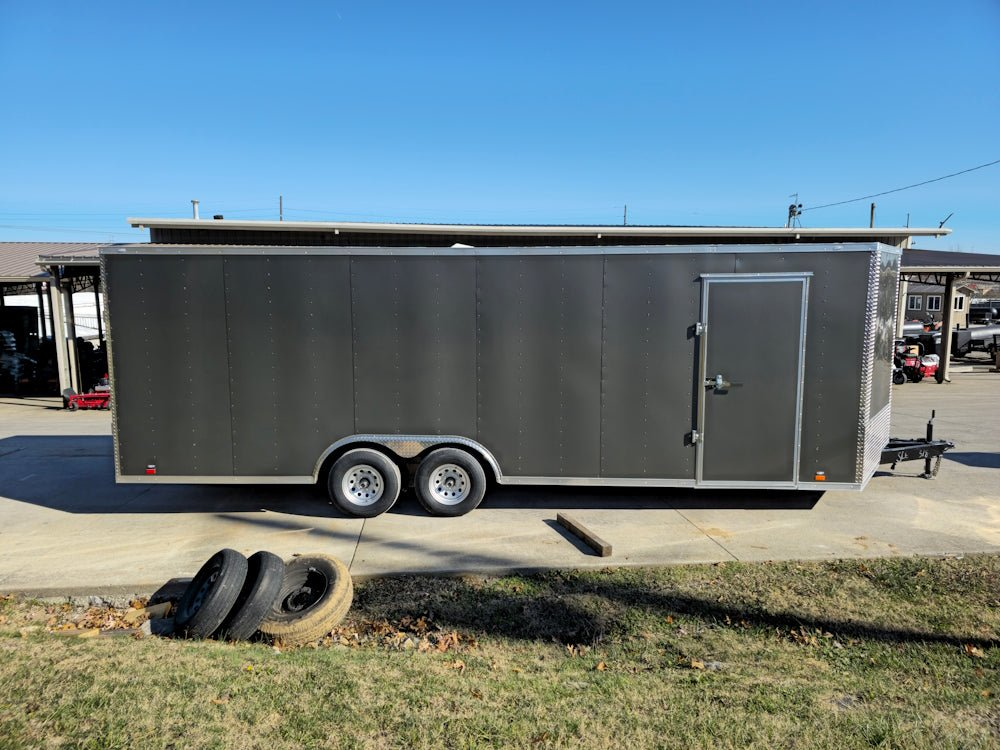 Enclosed Trailer 8.5′ X 24′ Tandem Axle Charcoal Grey 7′ Interior Motorcycle Car Hauler - Image 6