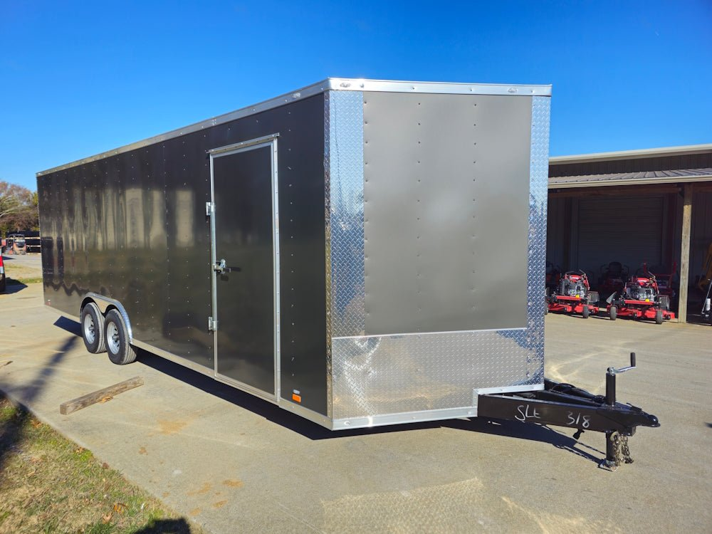 Enclosed Trailer 8.5′ X 24′ Tandem Axle Charcoal Grey 7′ Interior Motorcycle Car Hauler - Image 7