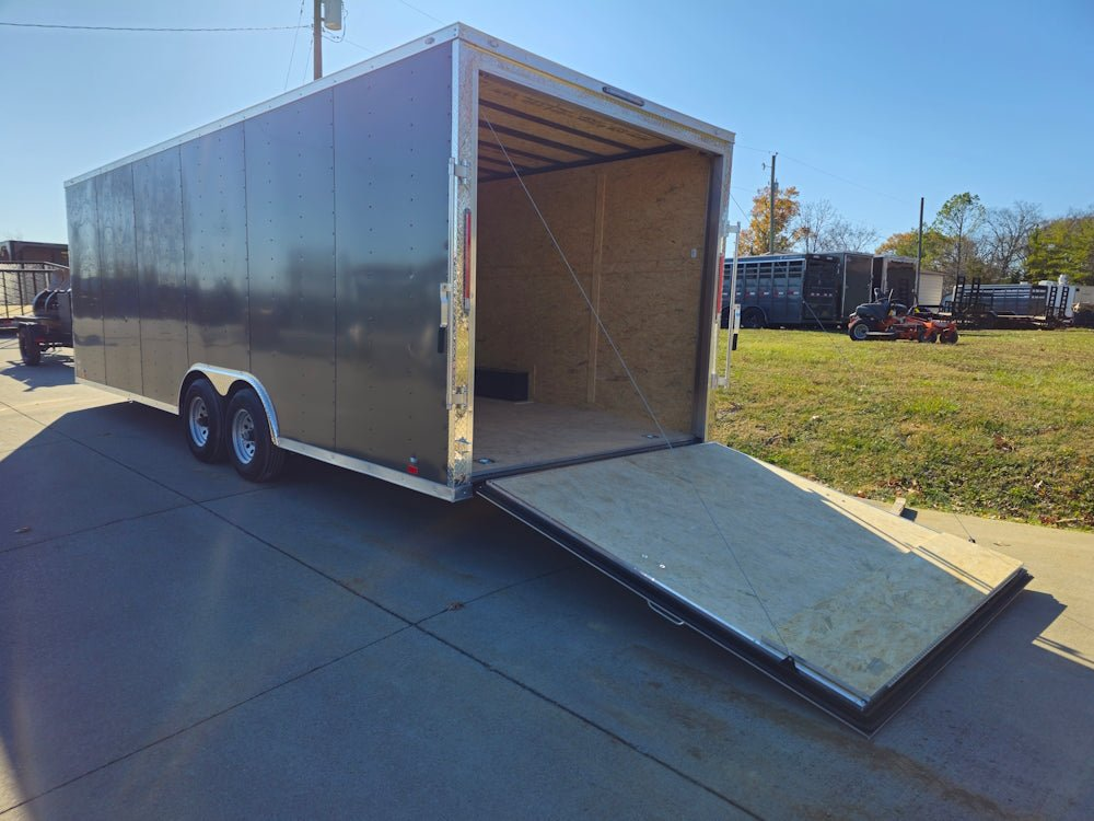 Enclosed Trailer 8.5′ X 24′ Tandem Axle Charcoal Grey 7′ Interior Motorcycle Car Hauler - Image 18
