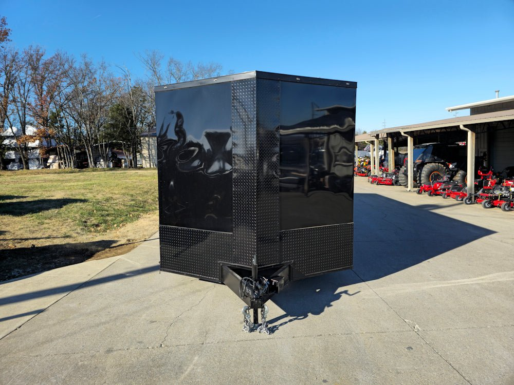 8.5×28 V-Nose Enclosed Trailer Black Out and Escape Door (2) 5,200lb Axles - Image 2