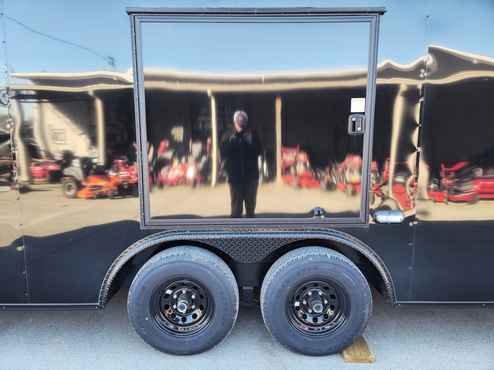8.5×28 V-Nose Enclosed Trailer Black Out and Escape Door (2) 5,200lb Axles - Image 8