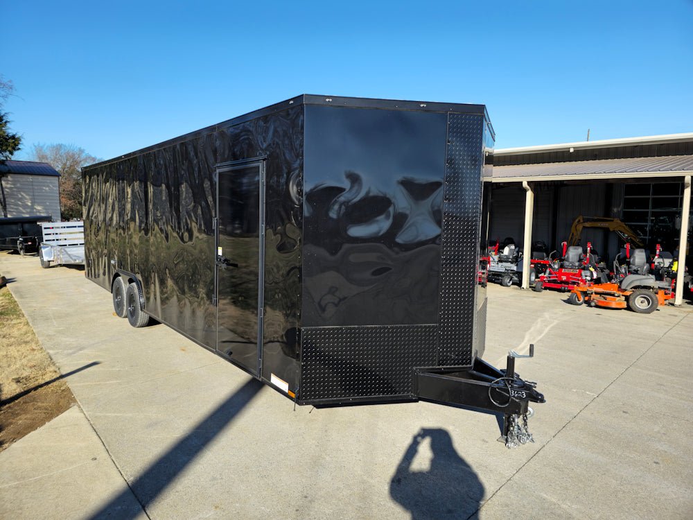 8.5×28 V-Nose Enclosed Trailer Black Out and Escape Door (2) 5,200lb Axles - Image 12