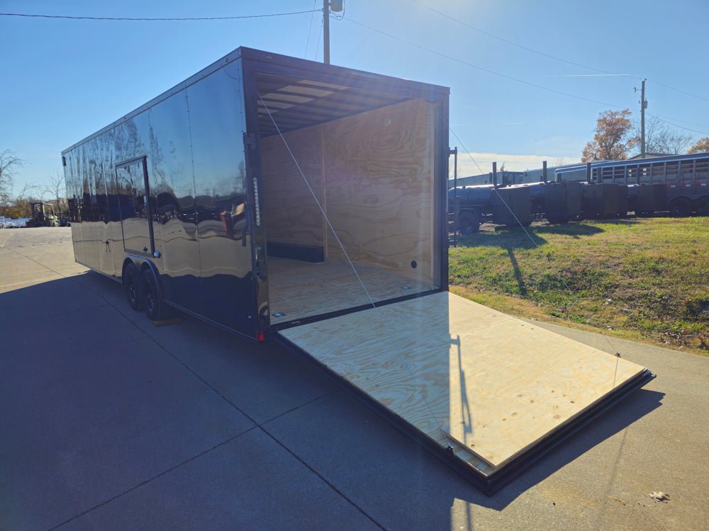 8.5×28 V-Nose Enclosed Trailer Black Out and Escape Door (2) 5,200lb Axles - Image 14