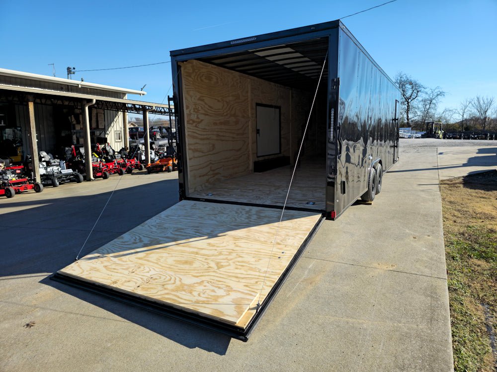 8.5×28 V-Nose Enclosed Trailer Black Out and Escape Door (2) 5,200lb Axles - Image 16