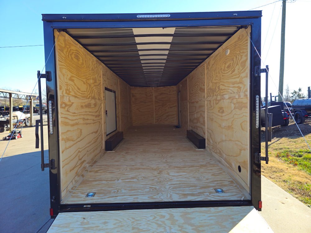 8.5×28 V-Nose Enclosed Trailer Black Out and Escape Door (2) 5,200lb Axles - Image 17