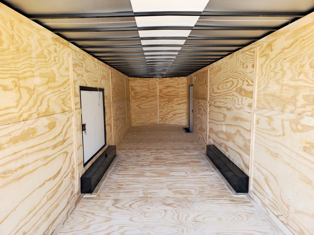 8.5×28 V-Nose Enclosed Trailer Black Out and Escape Door (2) 5,200lb Axles - Image 18