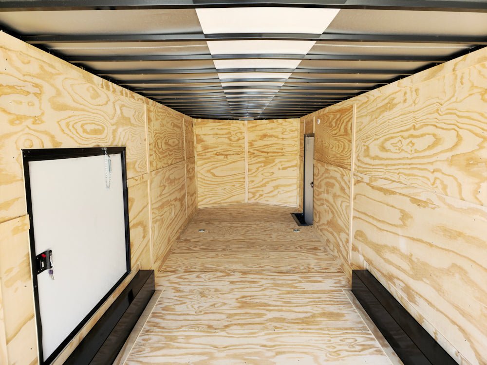 8.5×28 V-Nose Enclosed Trailer Black Out and Escape Door (2) 5,200lb Axles - Image 19