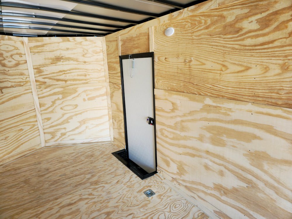 8.5×28 V-Nose Enclosed Trailer Black Out and Escape Door (2) 5,200lb Axles - Image 21