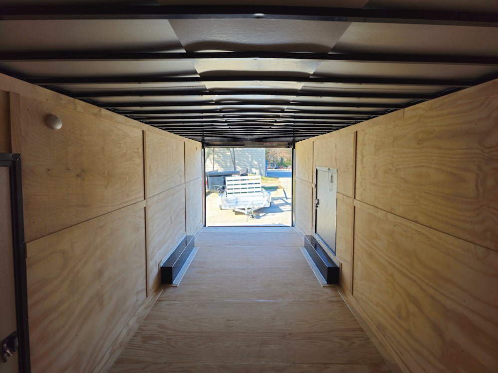 8.5×28 V-Nose Enclosed Trailer Black Out and Escape Door (2) 5,200lb Axles - Image 24
