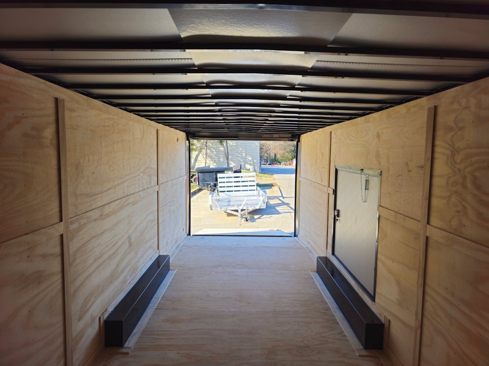 8.5×28 V-Nose Enclosed Trailer Black Out and Escape Door (2) 5,200lb Axles - Image 25