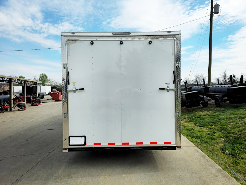 8.5×26 V-Nose White Enclosed Trailer (2) 7K Axles 50 AMP Electrical Package & Cabinets - Image 7