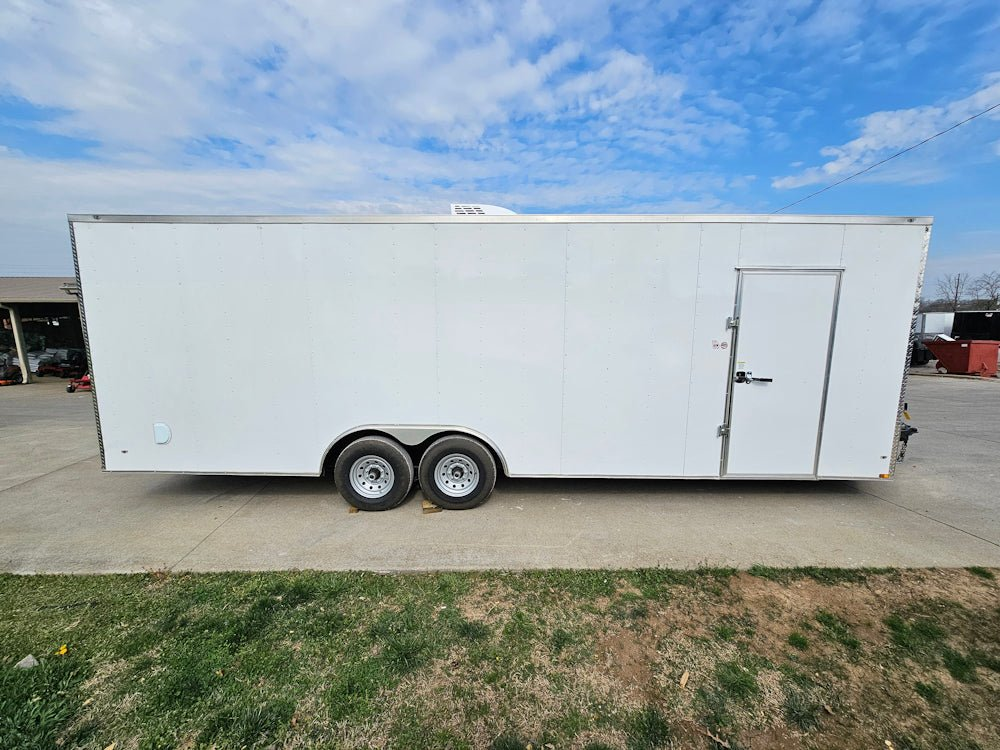 8.5×26 V-Nose White Enclosed Trailer (2) 7K Axles 50 AMP Electrical Package & Cabinets - Image 9