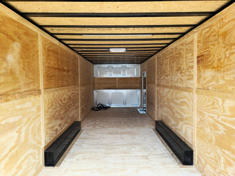 8.5×26 V-Nose White Enclosed Trailer (2) 7K Axles 50 AMP Electrical Package & Cabinets - Image 16