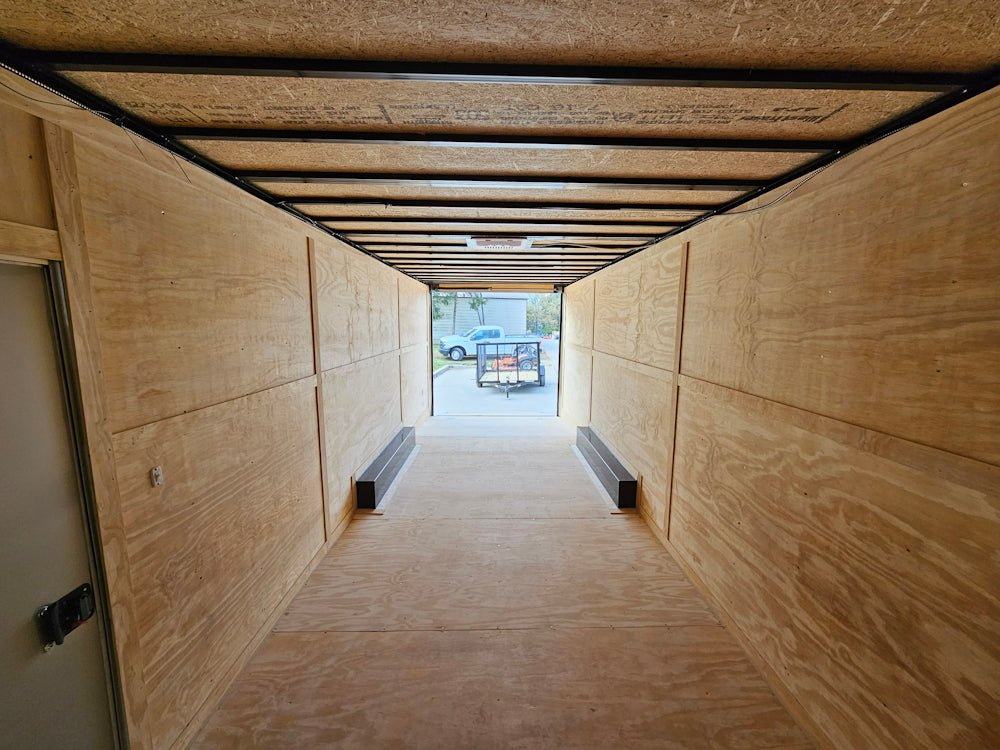 8.5×26 V-Nose White Enclosed Trailer (2) 7K Axles 50 AMP Electrical Package & Cabinets - Image 19