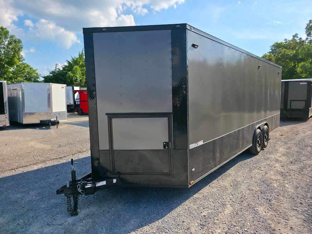 8.5′ X 24′ Charcoal Grey With Blackout Custom Water Rescue Enclosed Trailer - Image 3
