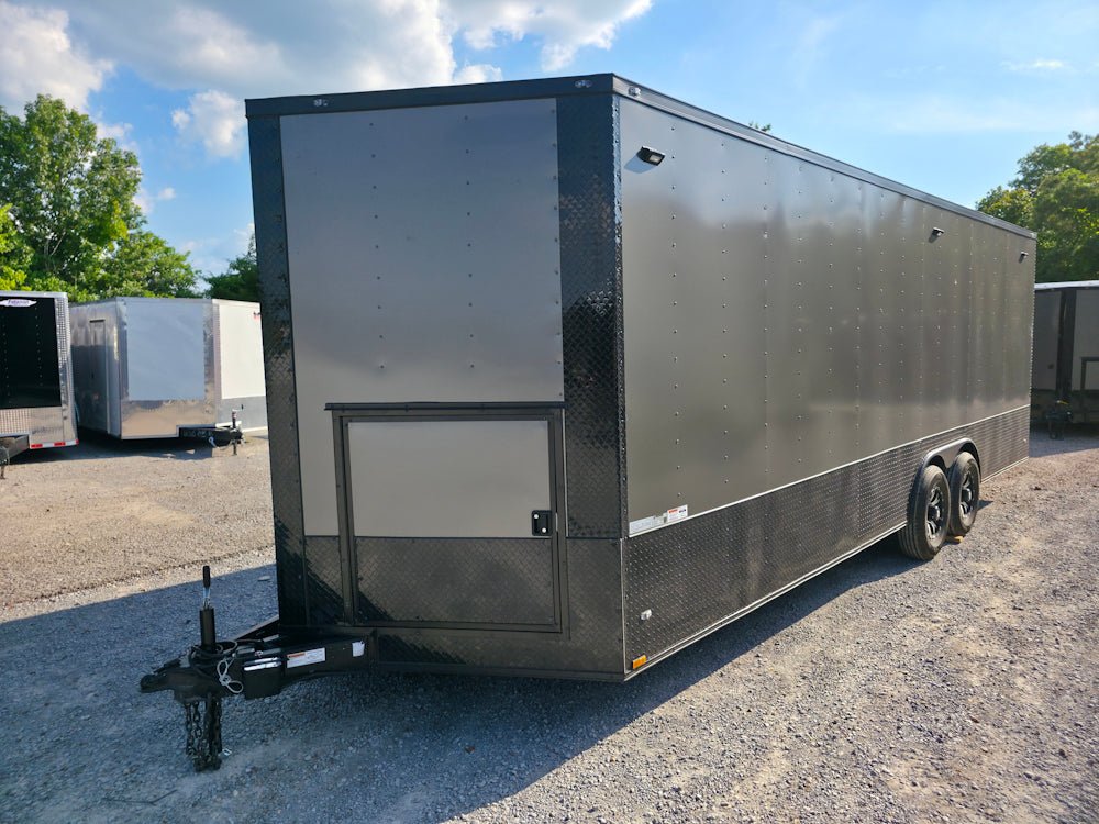 8.5′ X 24′ Charcoal Grey With Blackout Custom Water Rescue Enclosed Trailer - Image 4
