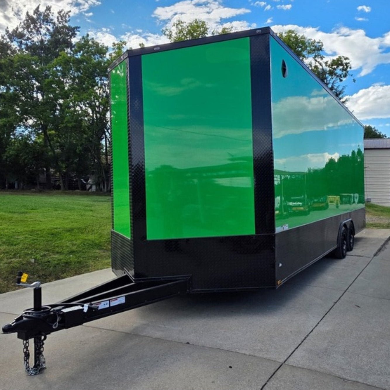 8.5×24 Lime Green w/ Blackout V-Nose Car Hauler Enclosed Trailer 9ft Interior (2) 5,200lb Axles