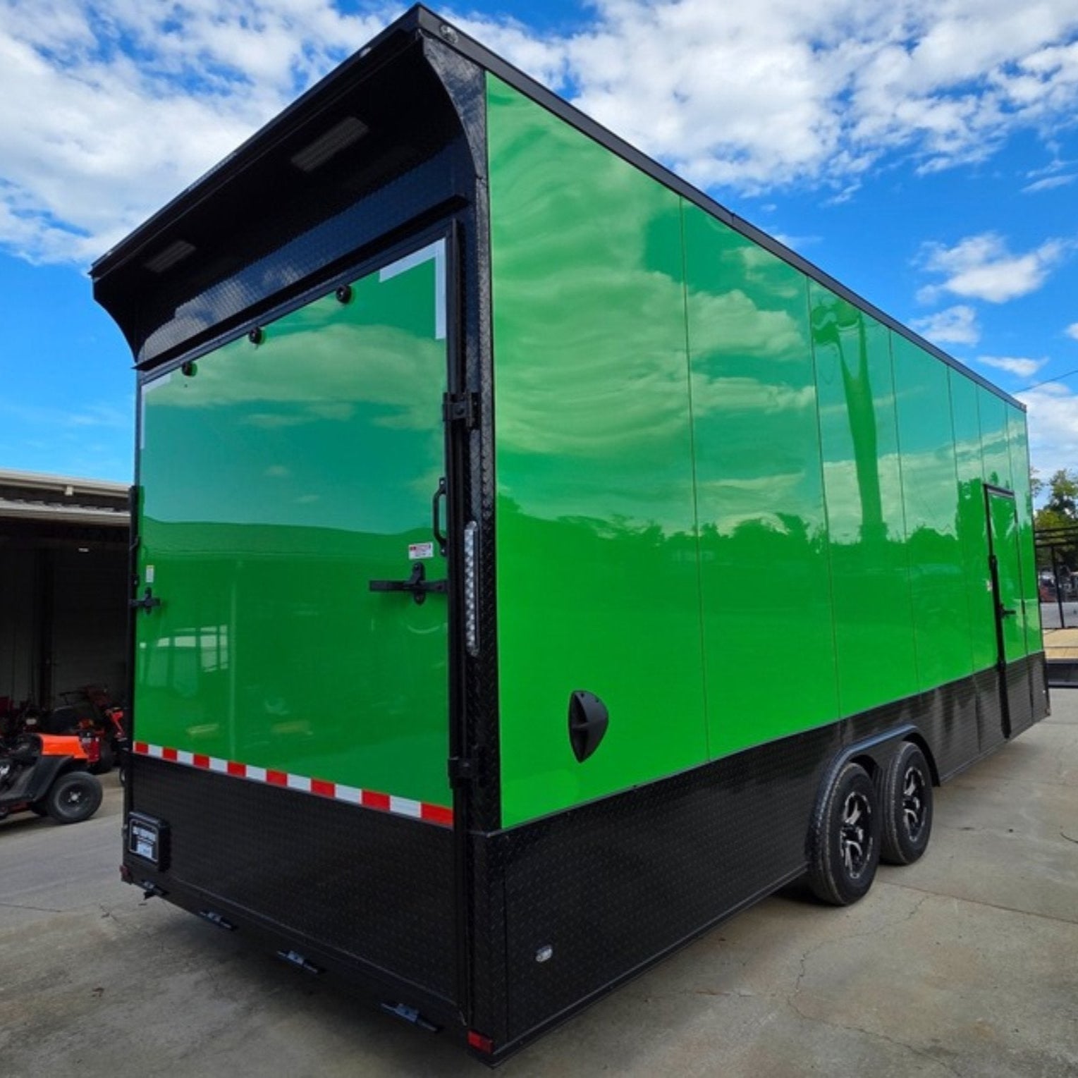 8.5×24 Lime Green w/ Blackout V-Nose Car Hauler Enclosed Trailer 9ft Interior (2) 5,200lb Axles - Image 9