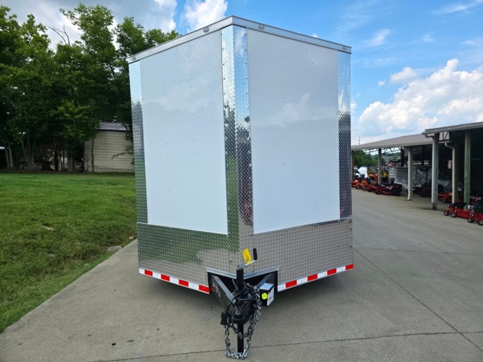 8.5×28 V Nose White Enclosed Trailer 7,000lb Axles Silver ATP - Image 2