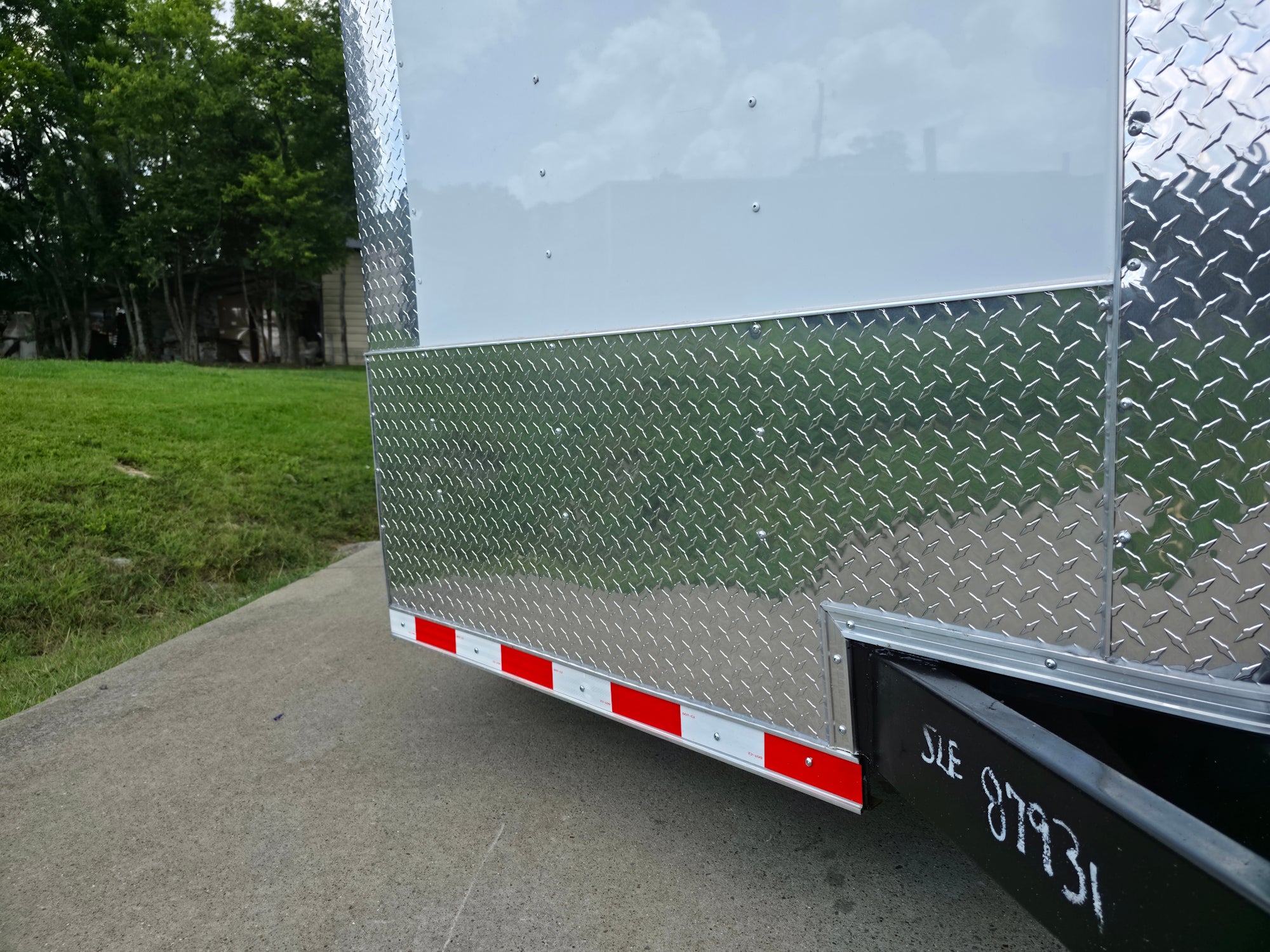 8.5×28 V Nose White Enclosed Trailer 7,000lb Axles Silver ATP - Image 9
