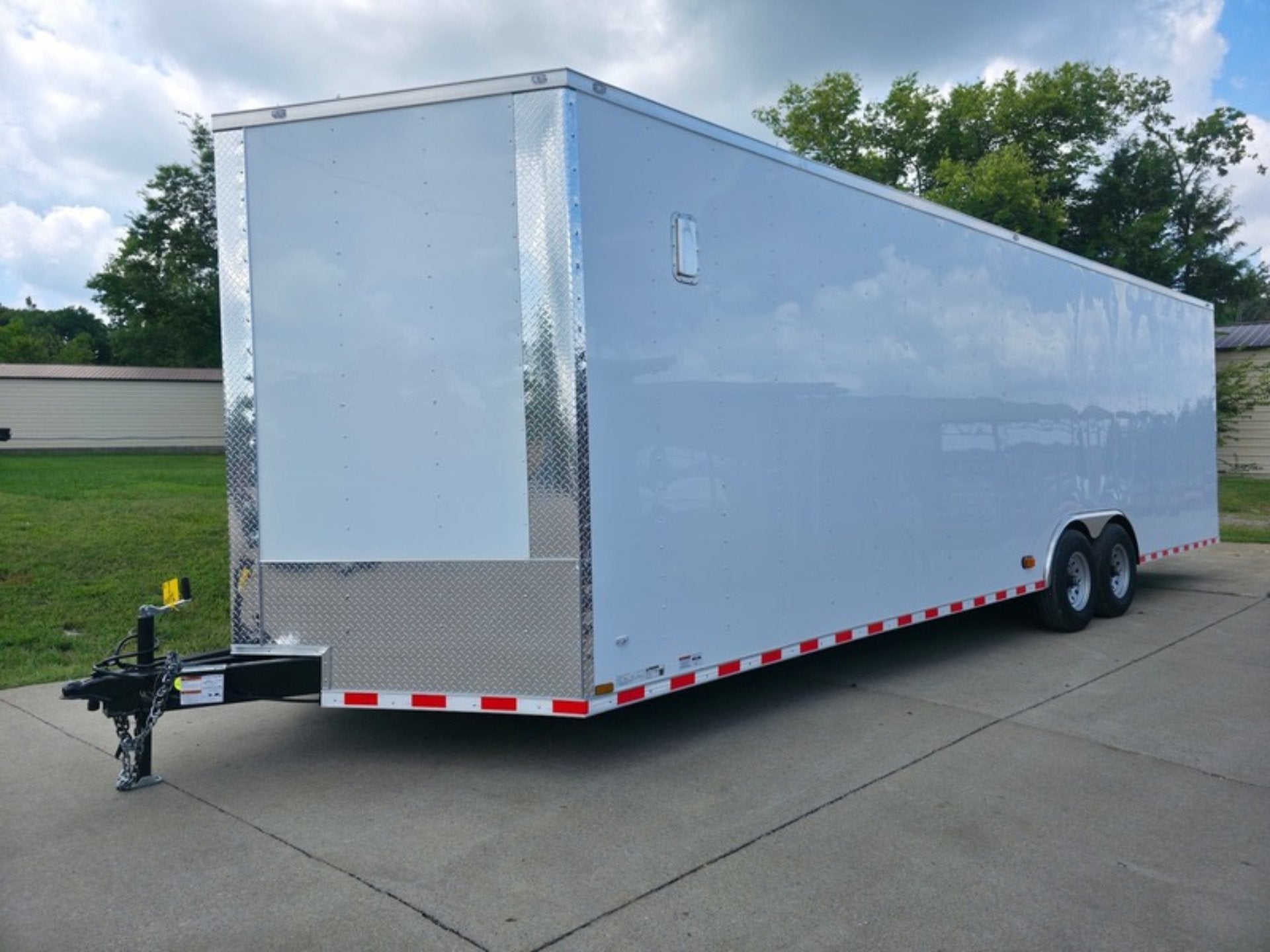 8.5×28 V Nose White Enclosed Trailer 7,000lb Axles Silver ATP - Image 3