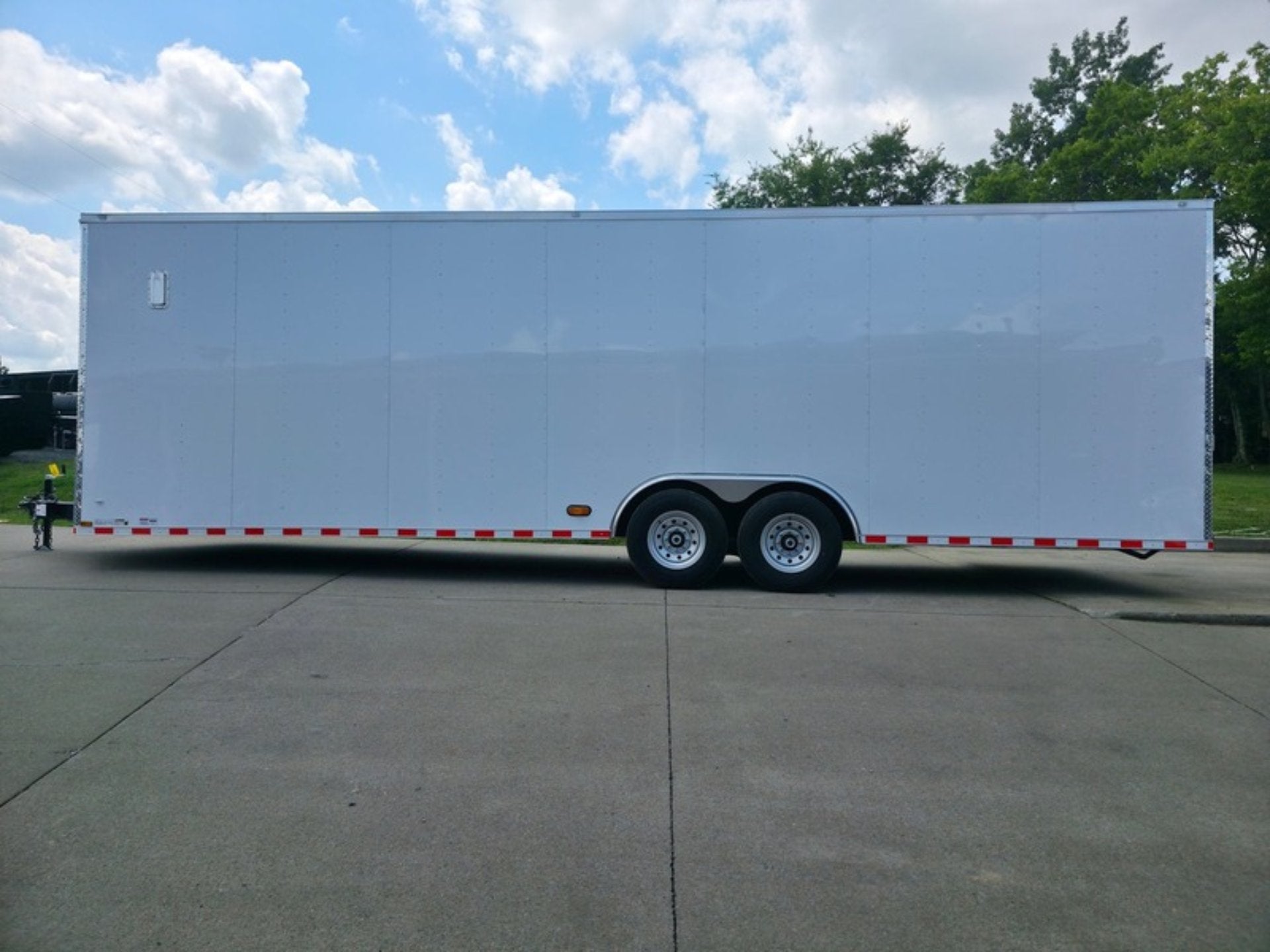 8.5×28 V Nose White Enclosed Trailer 7,000lb Axles Silver ATP - Image 4