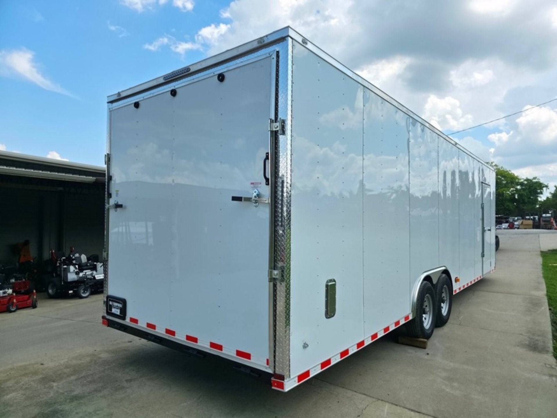 8.5×28 V Nose White Enclosed Trailer 7,000lb Axles Silver ATP - Image 7