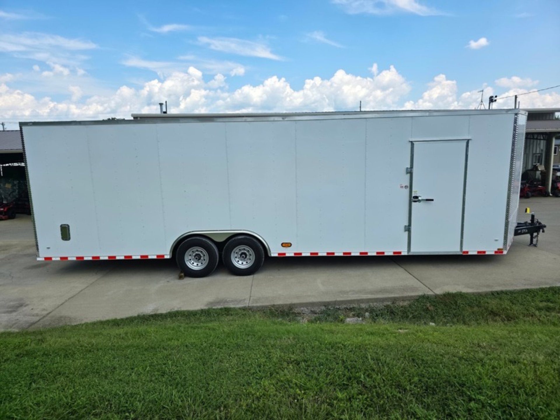 8.5×28 V Nose White Enclosed Trailer 7,000lb Axles Silver ATP - Image 8